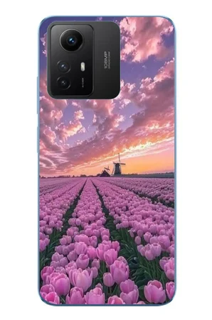 Redmi Note 12S Uyumlu Lale Bahçesi Baskılı Silikon Kılıf