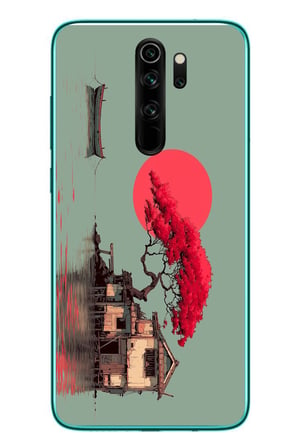 Redmi Note 8 Pro Uyumlu Sahil Evi Baskılı Silikon Kılıf