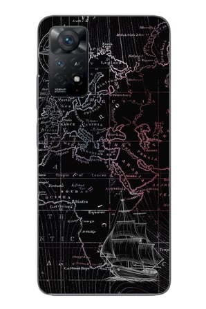 Redmi Note 11E Uyumlu Denizci Dünya Haritası Baskılı Silikon Kılıf