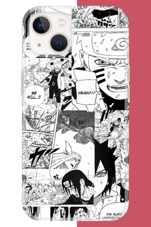 iPhone 13-14 Uyumlu naruto kolaj Baskılı Silikon Kılıf