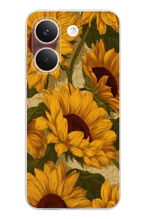 POCO X8 PRO Uyumlu Altın Sarısı Ayçiçeği Bahçesi Baskılı Silikon Kılıf