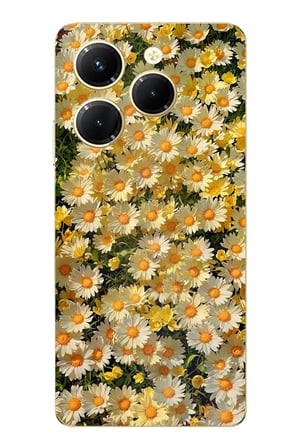 Tecno Spark 20 PRO Uyumlu Papatya Bahçesi Sulu Boya Baskılı Silikon Kılıf