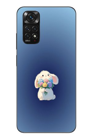 Redmi Note 11 - 11s Uyumlu Çiçekli Tavşan Baskılı Silikon Kılıf