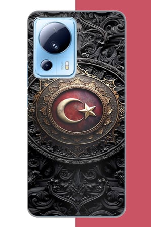 Xiaomi Mi 13 Lite Uyumlu Türk Rozet Baskılı Silikon Kılıf