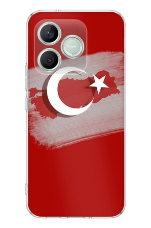 Honor 600 Lite Uyumlu Türkiye Harita Detaylı Türk Bayrağı Baskılı Silikon Kılıf