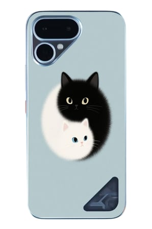 Tecno Pova Curve 2 Uyumlu Yin Yang Kediler Baskılı Silikon Kılıf