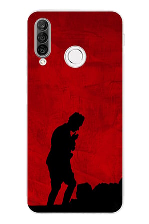 Huawei P30 Lite Uyumlu Gölge ve Siluet Detaylı Atatürk Baskılı Silikon Kılıf