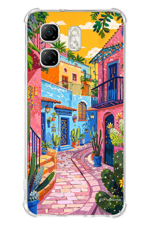 Infinix Hot 50i - Smart 9 Uyumlu Renkli Sanat Sokak Silikon Kılıf Baskılı Silikon Kılıf