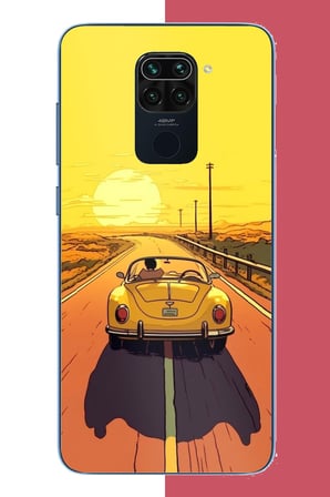 Redmi Note 9 Uyumlu Gün Batımına Yolculuk Baskılı Silikon Kılıf