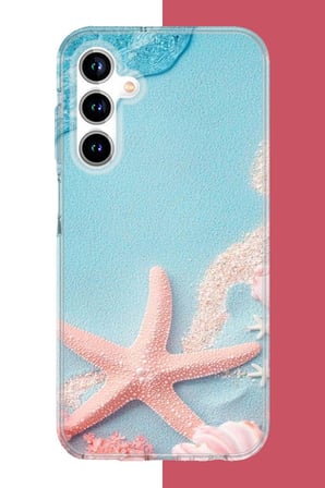 Samsung Galaxy A35 Uyumlu mavi kumsal Baskılı Silikon Kılıf