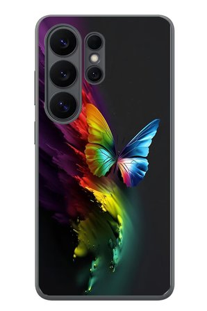Samsung Galaxy S26 Ultra Uyumlu Gökkuşağı Kelebeği Baskılı Silikon Kılıf