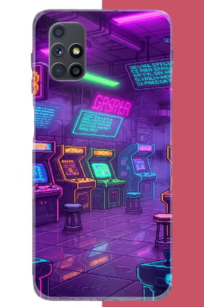 Samsung Galaxy M51 Uyumlu Cyberpunk neon arcade Baskılı Silikon Kılıf