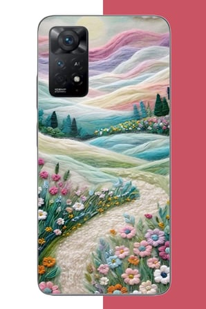 Redmi Note 11E Uyumlu çiçekli plato Baskılı Silikon Kılıf