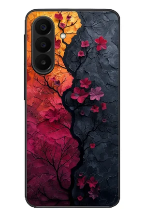 Samsung Galaxy A27 Uyumlu Yaprak Geçişkenliği Baskılı Silikon Kılıf
