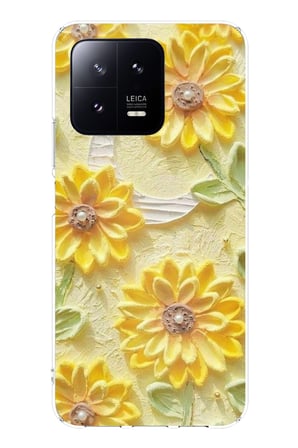 Xiaomi Mi 13 Uyumlu Rölyef Bahçesi Baskılı Silikon Kılıf