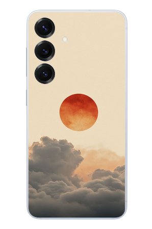 Samsung Galaxy S25 Uyumlu Bulut ve Güneş Baskılı Silikon Kılıf