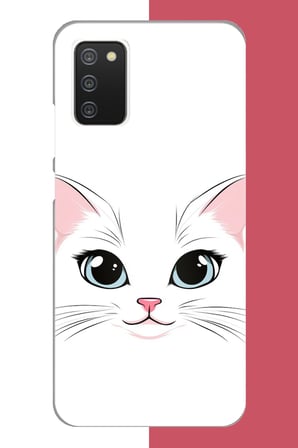Samsung Galaxy A02S Uyumlu kedi yüzü Baskılı Silikon Kılıf