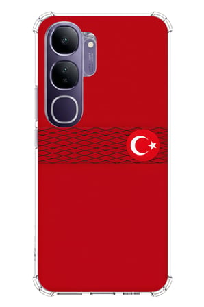 Vivo V40 Lite Uyumlu Türk Milli Takım Izgara Desenli Forma Baskılı Silikon Kılıf
