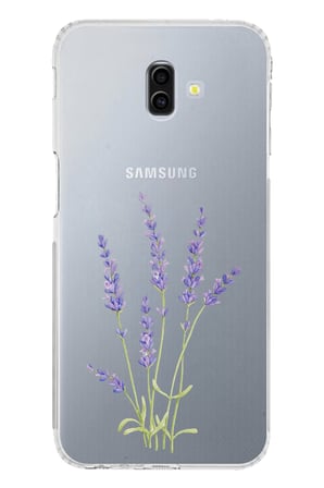 Samsung Galaxy J6 PLUS Uyumlu Lavanta Çiçek Tasarımlı Baskılı Silikon Kılıf