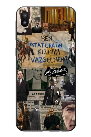 Samsung Galaxy M20 Uyumlu Ben Atatürk Kızıyım Baskılı Silikon Kılıf