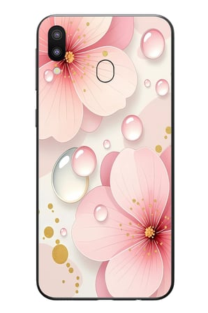 Samsung Galaxy M31 Uyumlu Damlalı Çiçekler Baskılı Silikon Kılıf