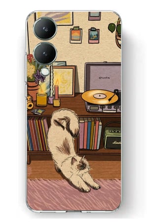 Vivo Y17s Uyumlu Nostaljik Köpek Tasarımlı Baskılı Silikon Kılıf