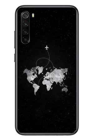 Redmi Note 8 Uyumlu Dünya Haritası Uçuş Baskılı Silikon Kılıf