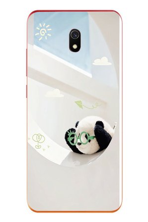 Redmi 8A Uyumlu Gözlüklü Panda Baskılı Silikon Kılıf