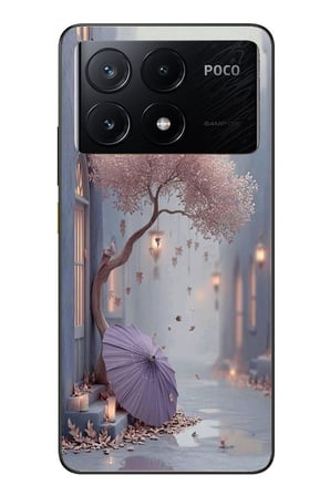 Poco X6 Pro Uyumlu Mor Lamba Altı Baskılı Silikon Kılıf