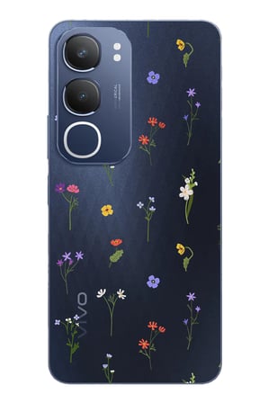 Vivo Y19s Uyumlu Minik Kır Çiçekleri Baskılı Silikon Kılıf