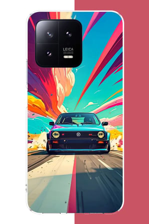 Xiaomi Mi 13 Uyumlu Renkli Yolda Hız Baskılı Silikon Kılıf