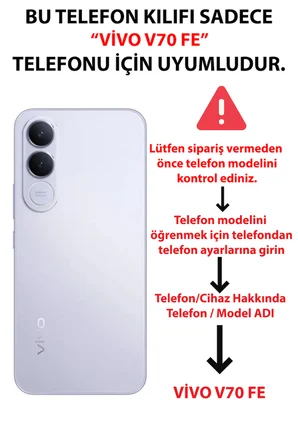 Vivo V70 FE Uyumlu Pufi Kedicikler Tasarımlı Baskılı Silikon Kılıf