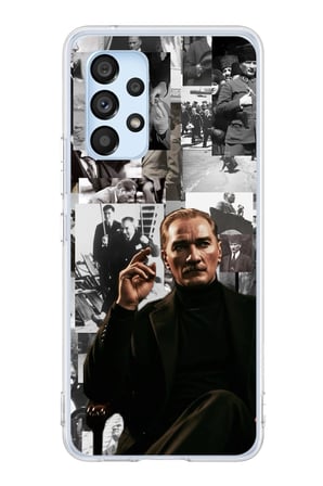 Samsung Galaxy A53 Uyumlu Mustafa Kemal Atatürk Kolajları Baskılı Silikon Kılıf