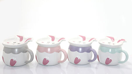 Tavşan Tasarımlı Porselen Kupa Bardak 