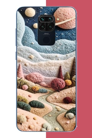 Redmi Note 9 Uyumlu plato ve uzay Baskılı Silikon Kılıf