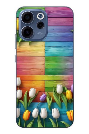 Oppo Reno 15F Uyumlu Renkli Laleler Baskılı Silikon Kılıf
