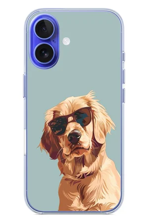 İphone 16 Uyumlu Karizmatik Köpek Baskılı Silikon Kılıf
