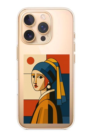 iPhone 16 PRO Uyumlu Bauhaus İnci Küpeli Kız Baskılı Silikon Kılıf