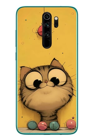 Redmi Note 8 Pro Uyumlu Kedi Çizgisi Baskılı Silikon Kılıf