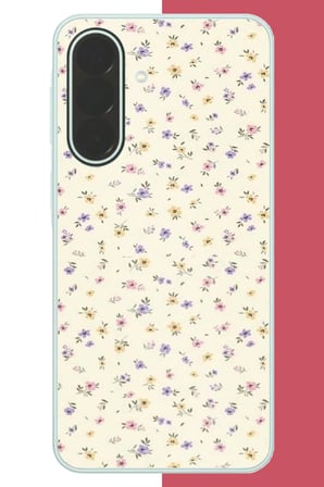 Samsung Galaxy A27 Uyumlu sarı lila çiçek Baskılı Silikon Kılıf