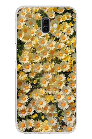 Samsung Galaxy J6 PLUS Uyumlu Papatya Bahçesi Sulu Boya Baskılı Silikon Kılıf