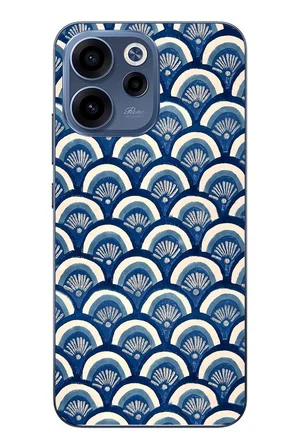 Oppo Reno 15F Uyumlu Mavi Bükleler Baskılı Silikon Kılıf