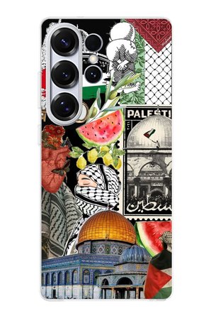 Samsung Galaxy S25 ULTRA Uyumlu Filistin Özgürlük Kolajı Baskılı Silikon Kılıf