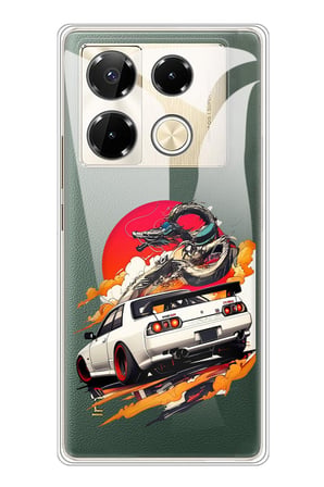 Infinix Note 40 PRO Uyumlu GTR Güneş Ejderha Tasarımlı Baskılı Silikon Kılıf