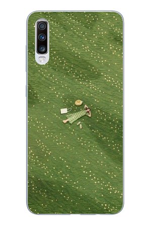 Samsung Galaxy A50-A30S Uyumlu Zamanı Durduran Yeşil Papatya Düşleri Baskılı Silikon Kılıf