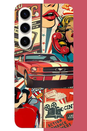 Samsung Galaxy S23 Uyumlu Retro Baskılı Silikon Kılıf
