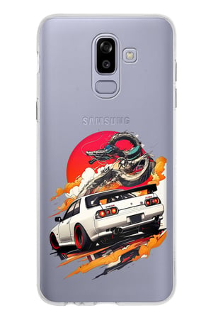 Samsung Galaxy J8-A6 Plus Uyumlu GTR Güneş Ejderha Tasarımlı Baskılı Silikon Kılıf