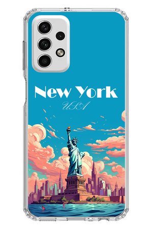 Samsung Galaxy A73 Uyumlu Özgürlük Heykeli New York Baskılı Silikon Kılıf