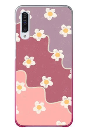 Samsung Galaxy A50 Uyumlu Papatya Dalgaları Baskılı Silikon Kılıf