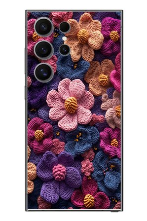 Samsung Galaxy S24 Ultra Uyumlu Çiçek Örgüsü Baskılı Silikon Kılıf